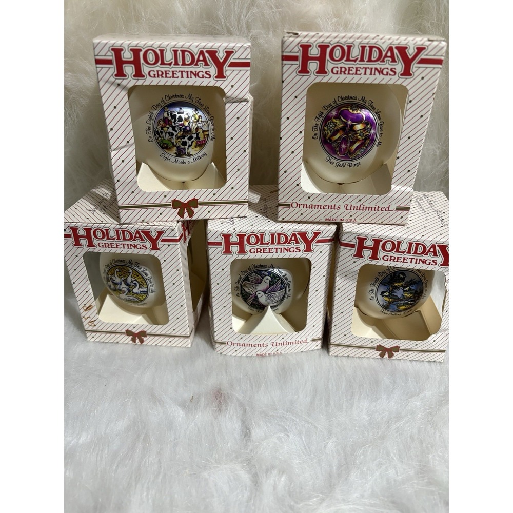 Vintage Holiday Greetings  Ornaments Unlimited 2nd,4th,5th,6th,8th Day Of Christ